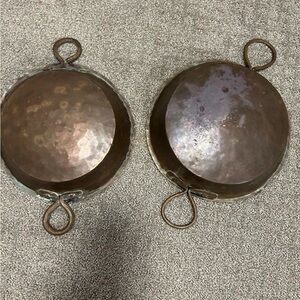 Vintage Copper Au Gratin Pans set of 2
